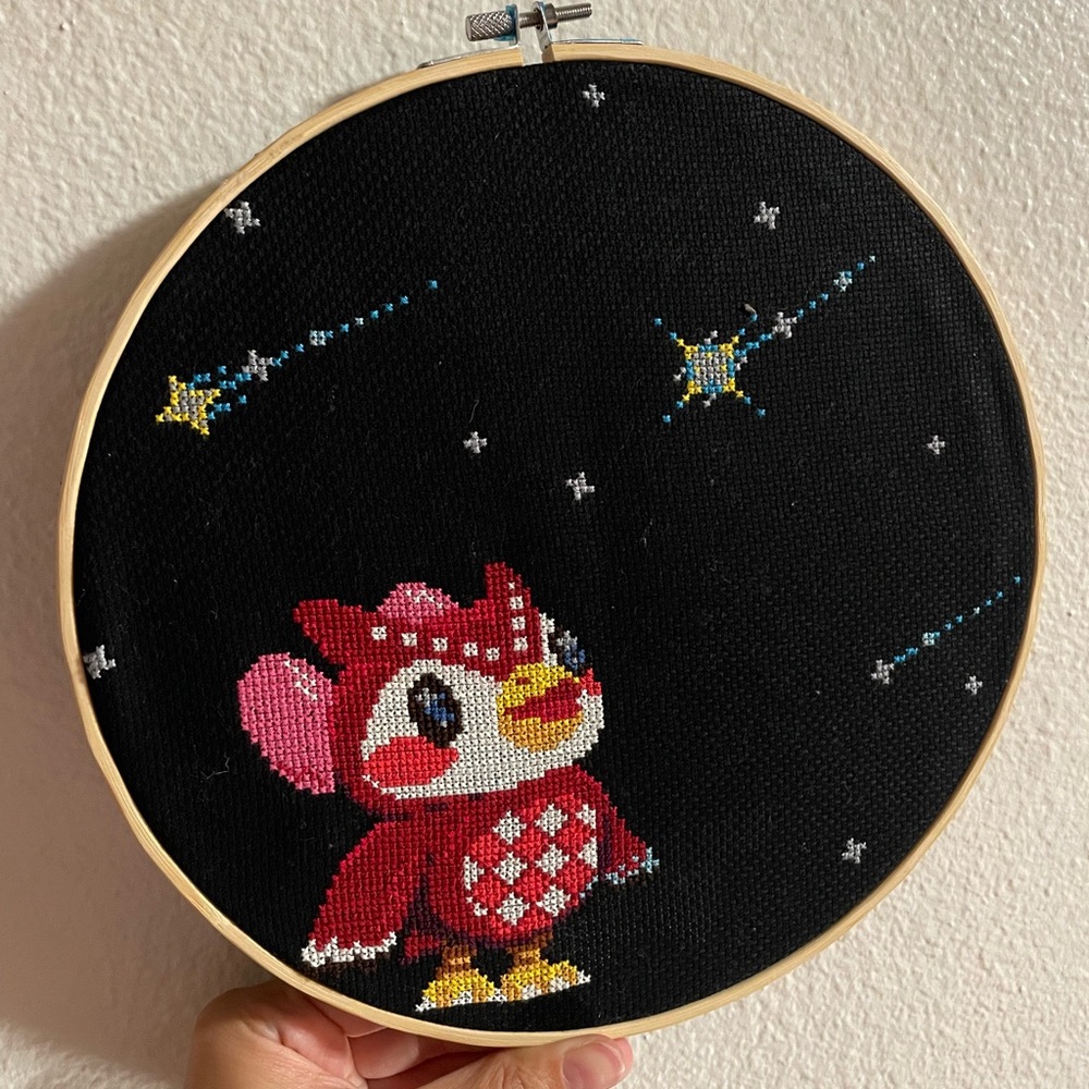 Animal Crossing Celeste Cross Stitch Handcrafted